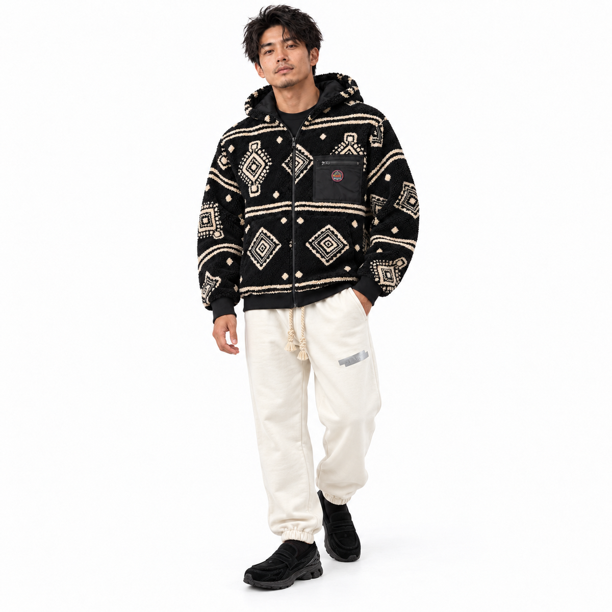 MAUNAKEA ETHNIC SHERPA HOODIE