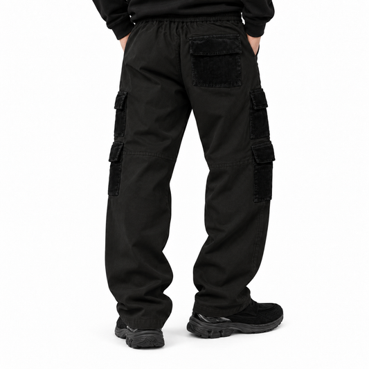 MAUNAKEA MIXED FABRICS CARGO PANTS