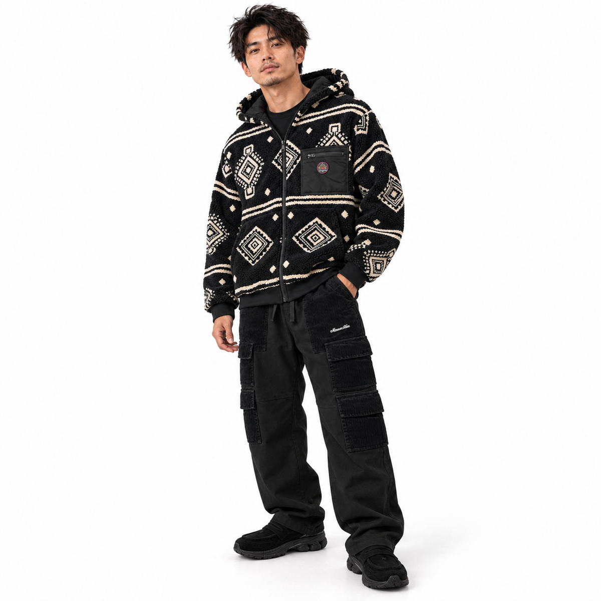 MAUNAKEA MIXED FABRICS CARGO PANTS