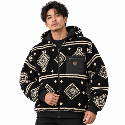 MAUNAKEA ETHNIC SHERPA HOODIE