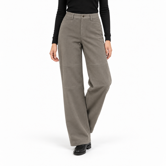 SEAGREEN ECO SUEDE STRAIGHT PANTS