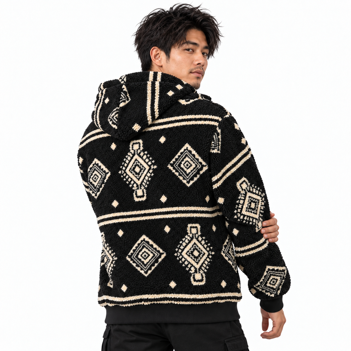MAUNAKEA ETHNIC SHERPA HOODIE