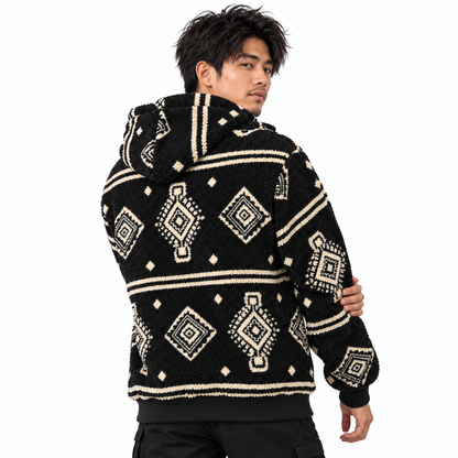 MAUNAKEA ETHNIC SHERPA HOODIE