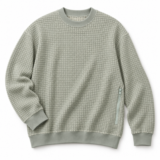 SEAGREEN ONI WAFFLE PULLOVER